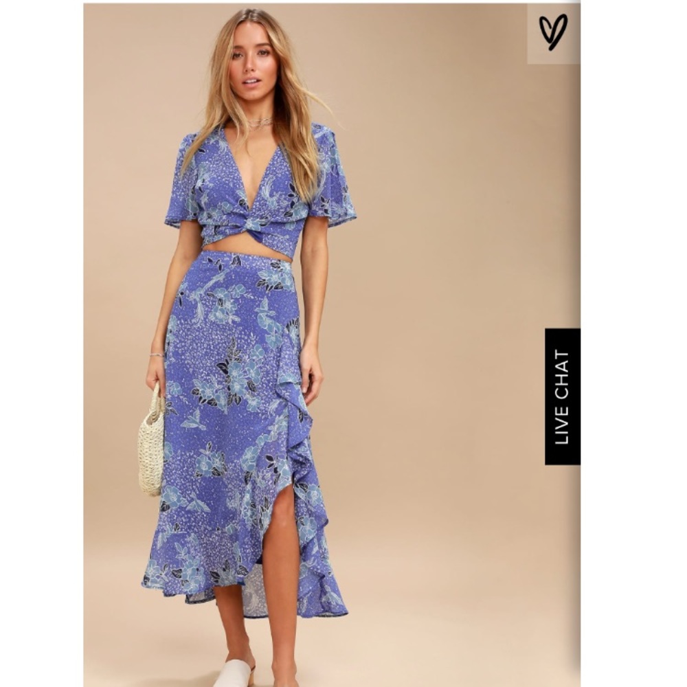 Floral Lavender Wrap Midi Dress